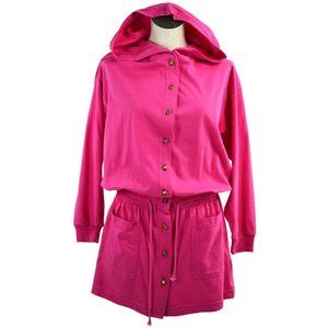 OOMPH Vintage Dress Size SMALL S Pink Hoodie Skirt